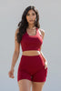 Biker short and sports bra workout set