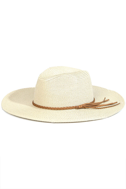 Braided Rope Strap Floppy Brim Sun Hat
