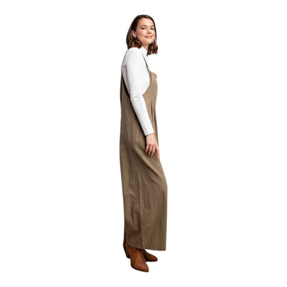 Pintuck Detail Overall with Side Pockets