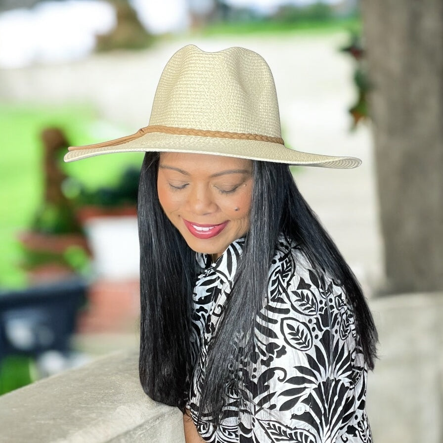 Braided Rope Strap Floppy Brim Sun Hat