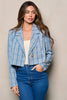 Blue long sleeve lightweight plaid blazer