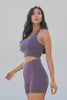 Moisture-wicking sports bra and biker short set