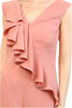 Rose ruffle jumpsuit in flowy polyester, full-length view