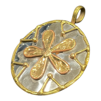 Stainless Steel pendant with brass/copper