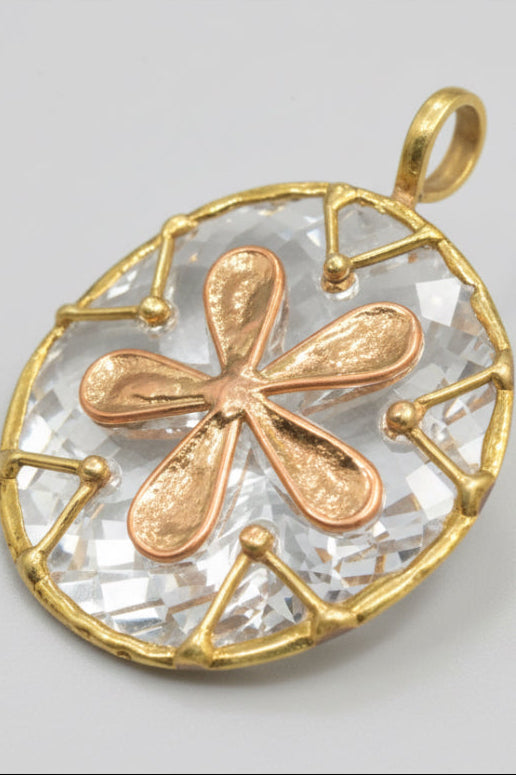 Stainless Steel pendant with brass/copper