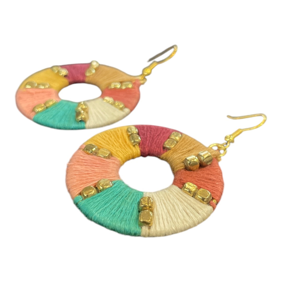 Sachi Fabric Wrapped Ring Weft Earrings