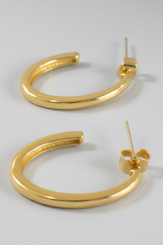 Gold Dipped Oval Hoop Earrings