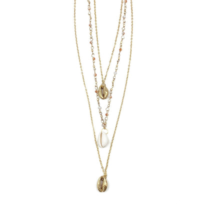 Layered Gold Sea Shells Necklace