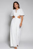 V-neck cut-out wide leg embroidered jumpsuit