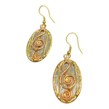 Mixed Metal Music Sign Earrings