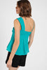 Twist front asymmetrical neck top