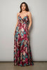 Floral wrap maxi dress with open back