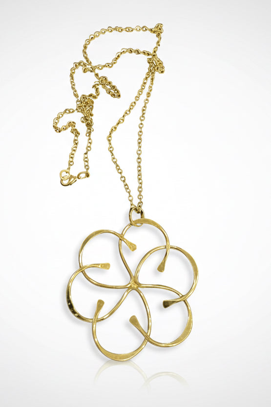 Flower Brass Gold Necklace