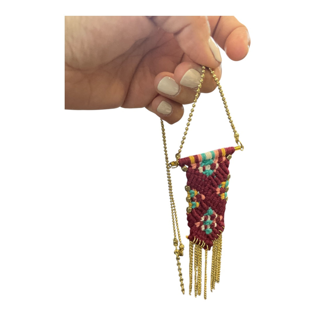 Handmade Woven Necklace with Chains