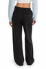 Wide-leg black pants, back view showing relaxed cut