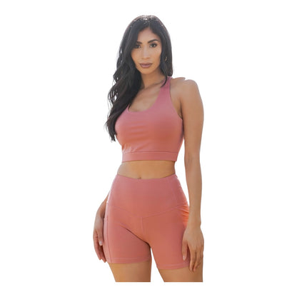 SPORTS BRA CROP TOP &  BIKER SHORT SET