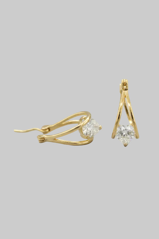 Shimmering teardrop rhinestone earrings, pair view