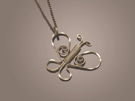 Butterfly Brass Gold Necklace