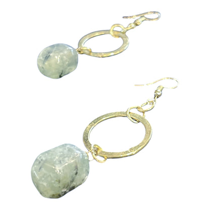 Gold Plated earrings with Prehnite stones