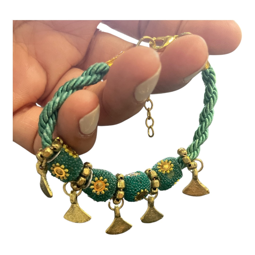 Woven Beads and Charms Bracelet