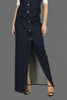 Dark denim button-down maxi skirt