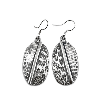 Handmade Kashi -Antique silver Leaf earring