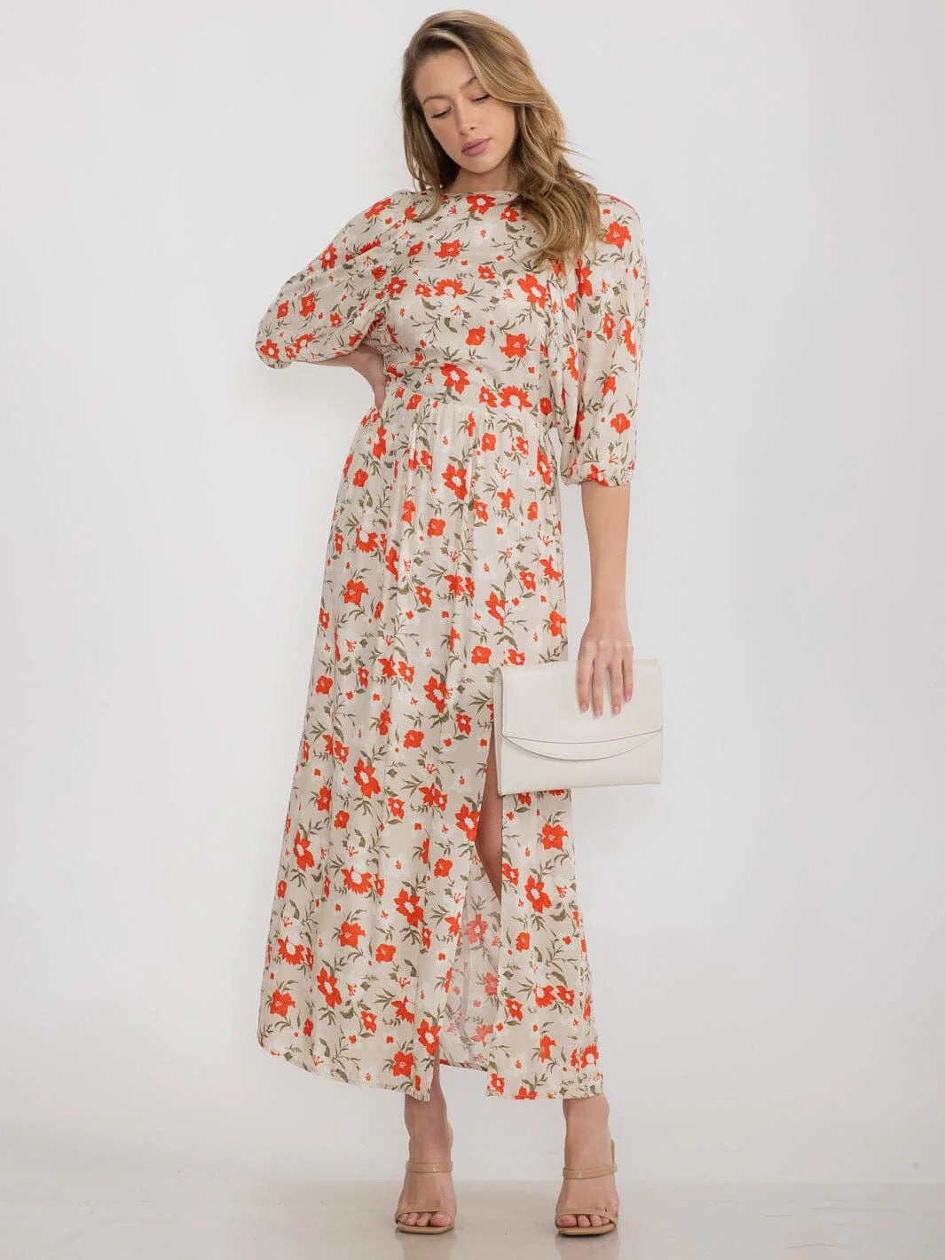 OPEN BACK FLORAL MAXI DRESS