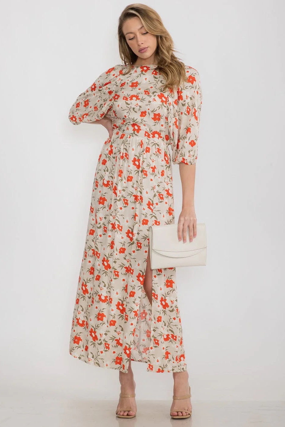 OPEN BACK FLORAL MAXI DRESS
