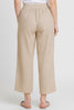 Elastic waist linen pants with lace tape