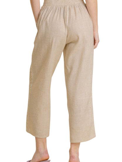 Loom & Lace Linen Elastic Waist Detail Pants