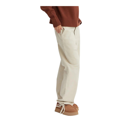 Cream Washed Twill Cinched Hem Pants