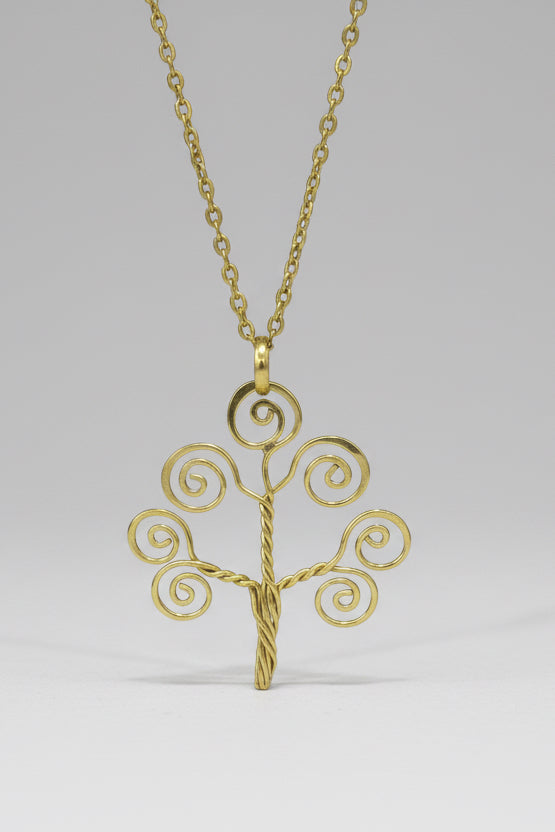 Brass Gold Tree of Life Necklace