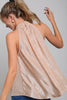 Halter top with chain detail and keyhole back