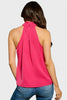 Halter neck ruffle top in peach