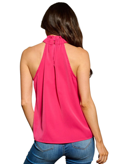RUFFLE RADIANCE HALTER TOP
