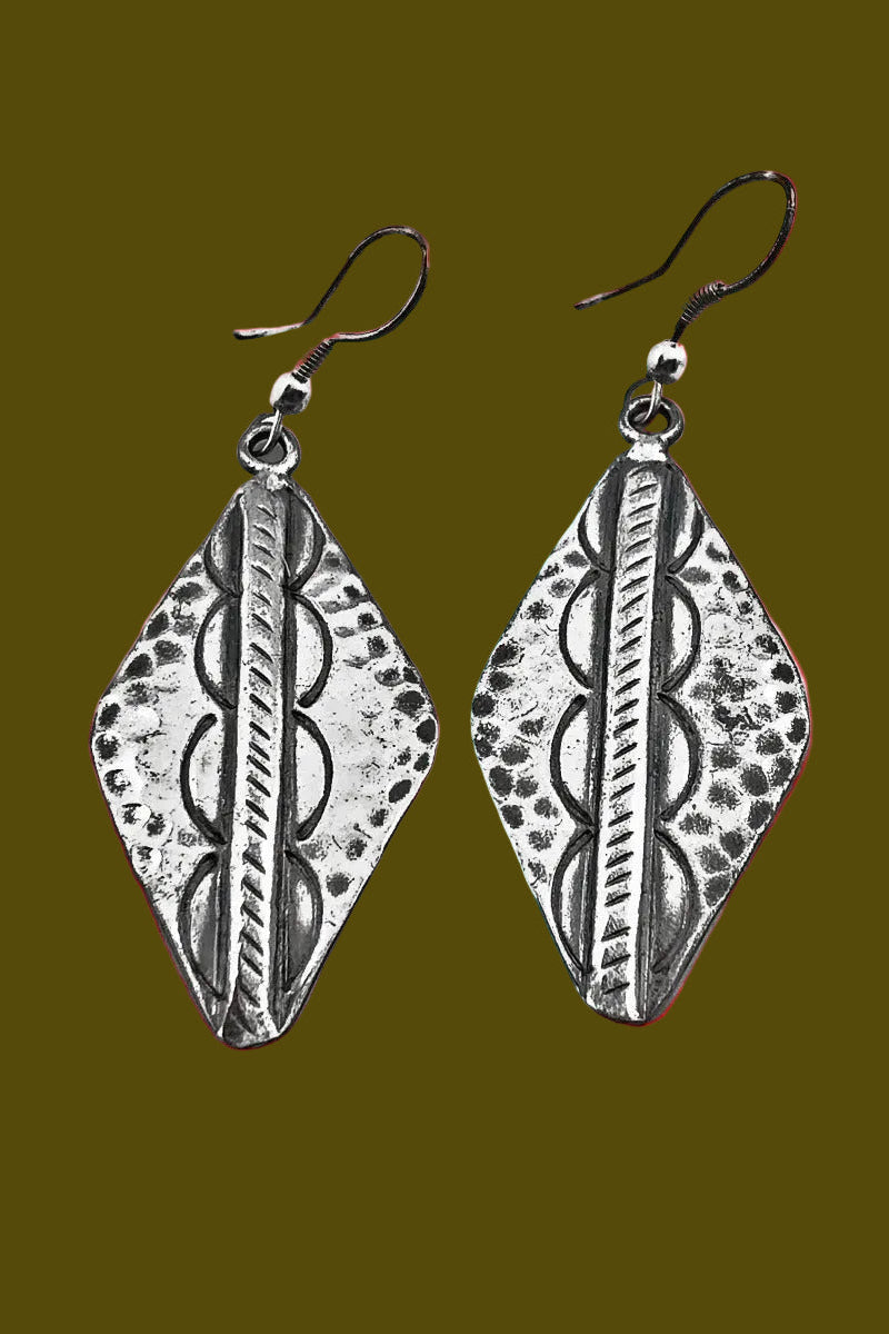 Antique Silver Arrow Head Earrings