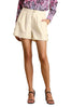 Pleated wide-leg shorts with pockets, model view