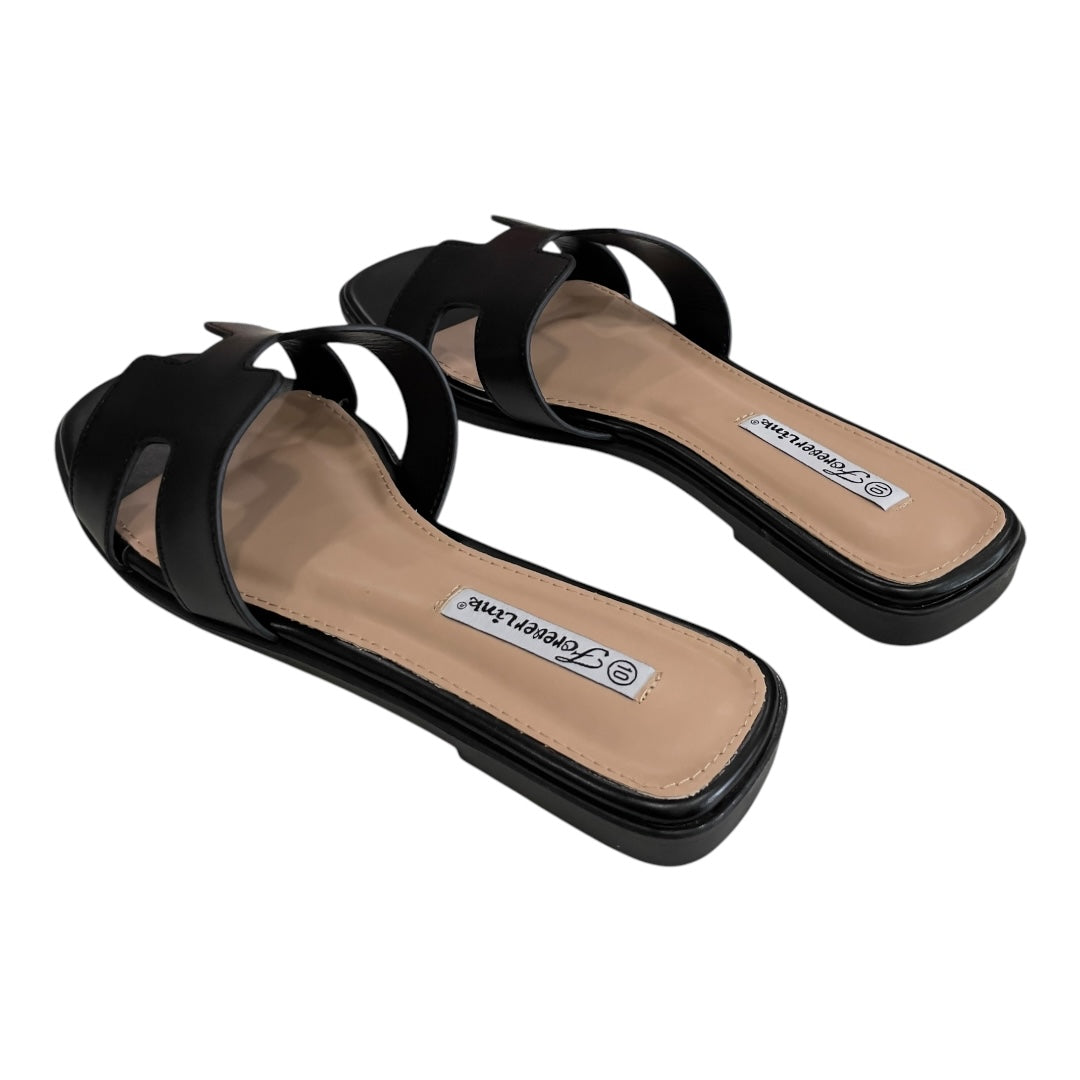 TRENDY H-SHAPED CUTOUT UPPER SLIDE SANDALS