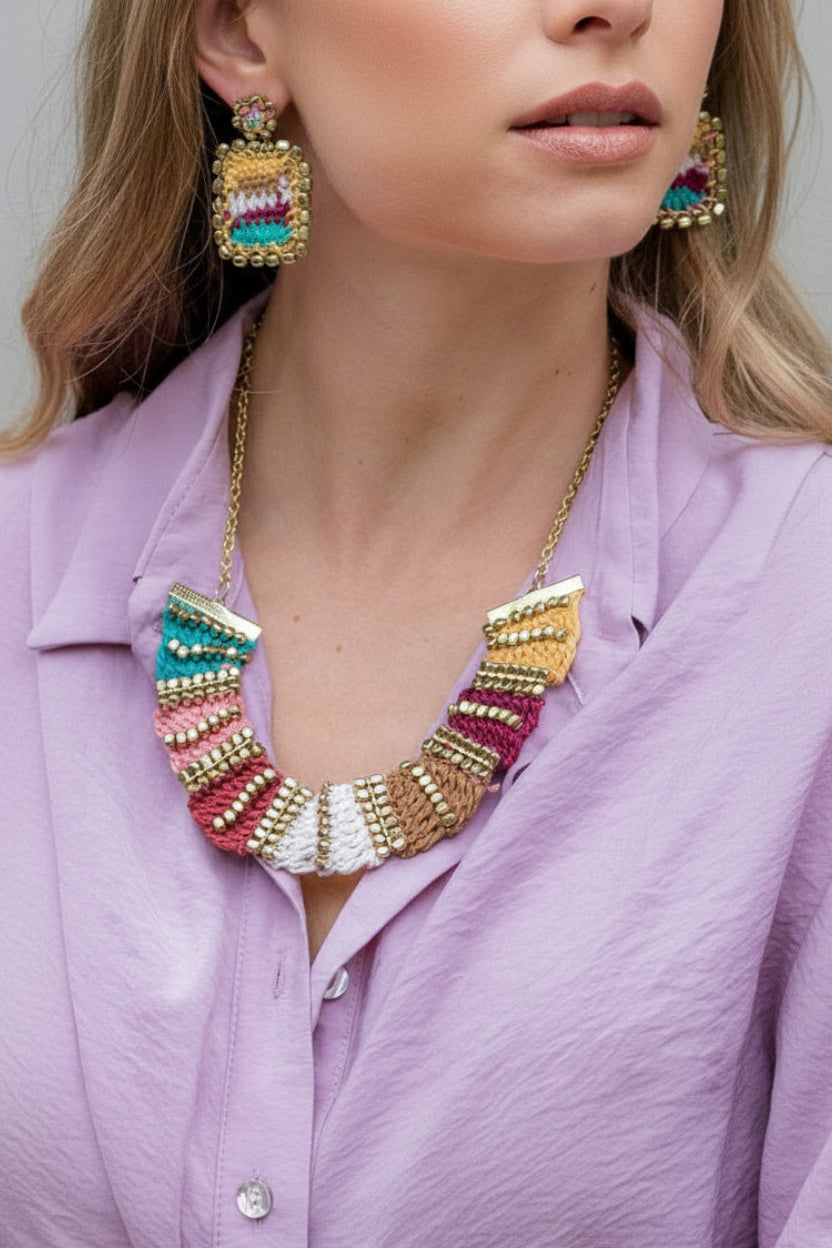 Handmade Warp & Weft Collar Necklace