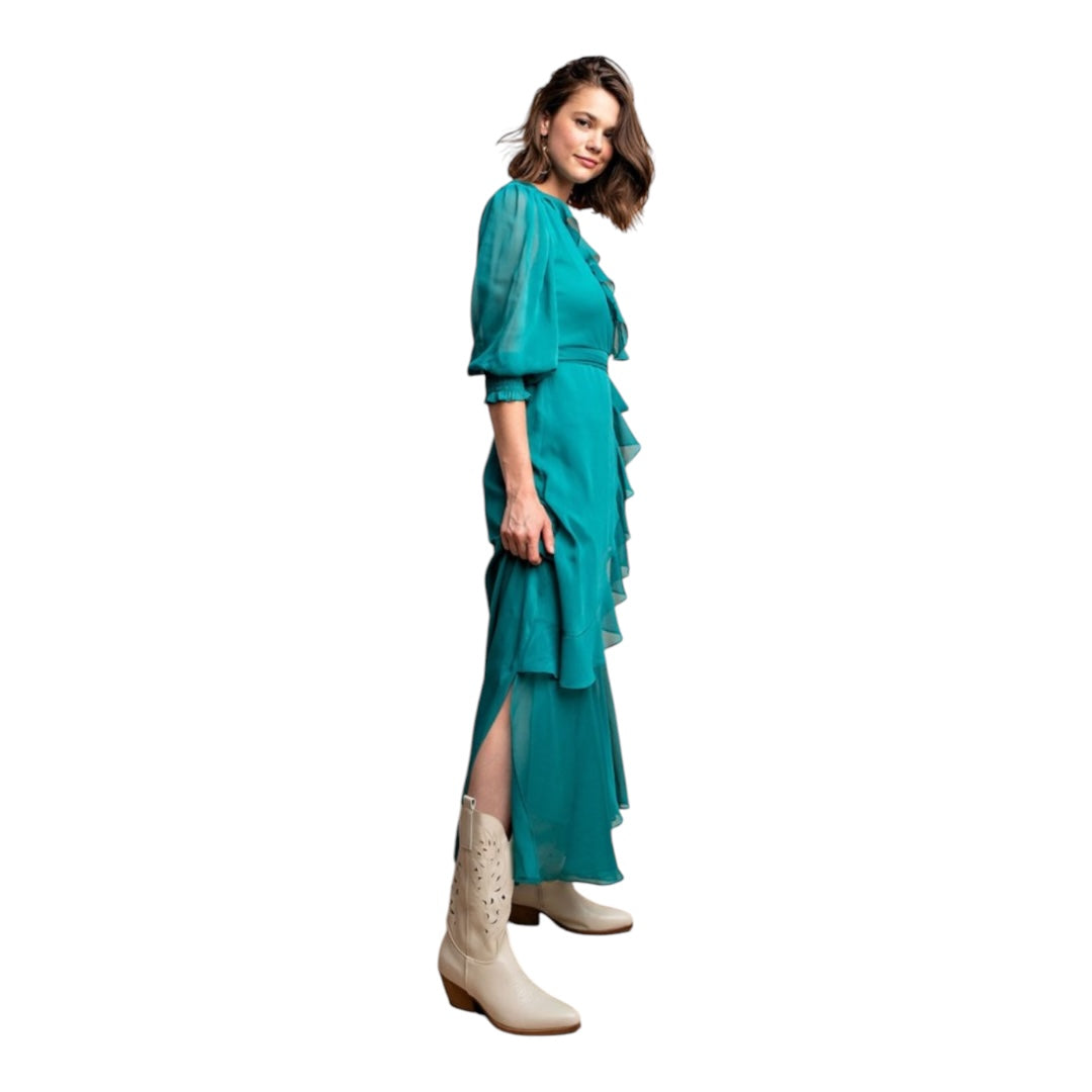 Waist Tie Faux Wrap MaxI Dress