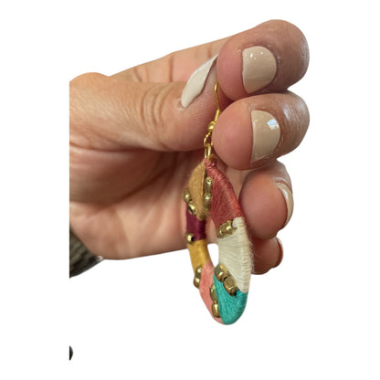 Sachi Fabric Wrapped Ring Weft Earrings