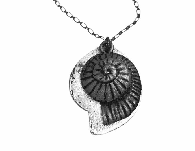 Conch Shell Antique Silver Necklace