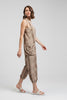 Tribal print jumpsuit with side pockets