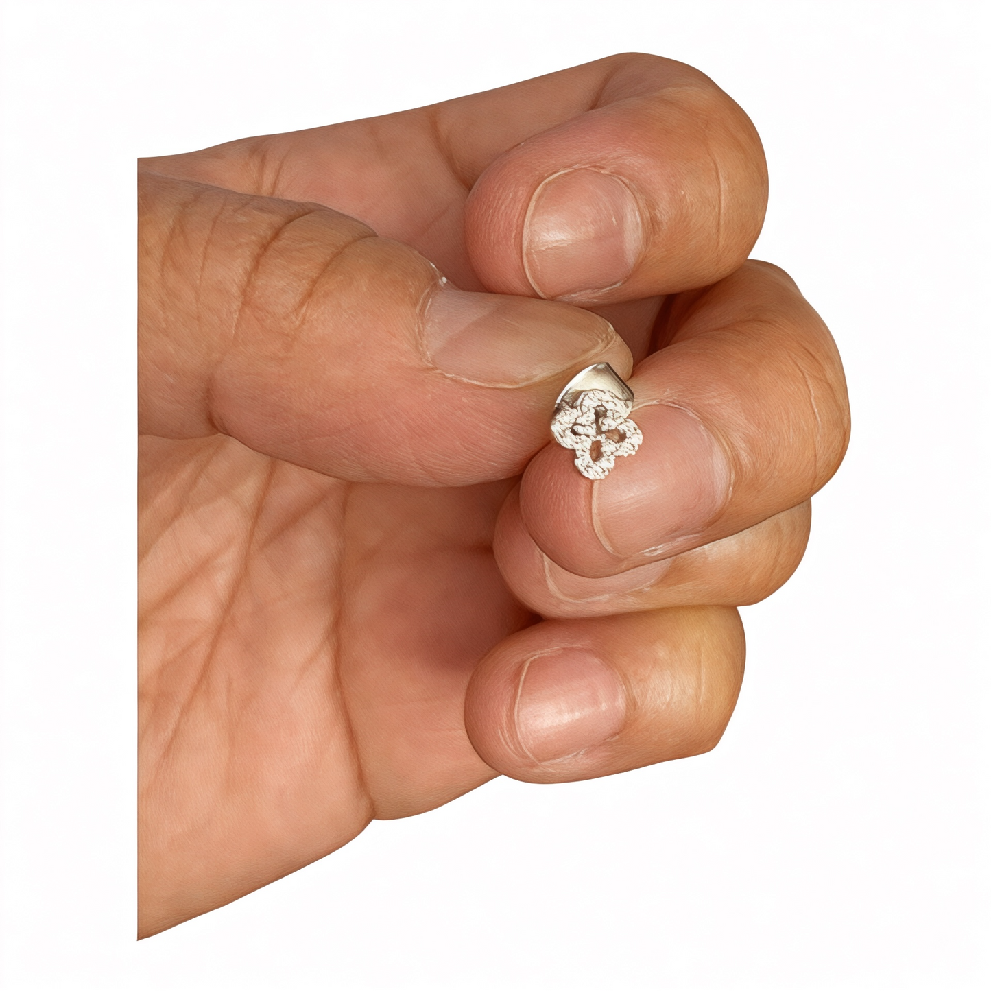 Silver Mini Cz Pave Clover Stud Earrings