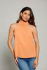 Halter neck sleeveless ruffle top