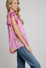 Cheetah print split neckline top