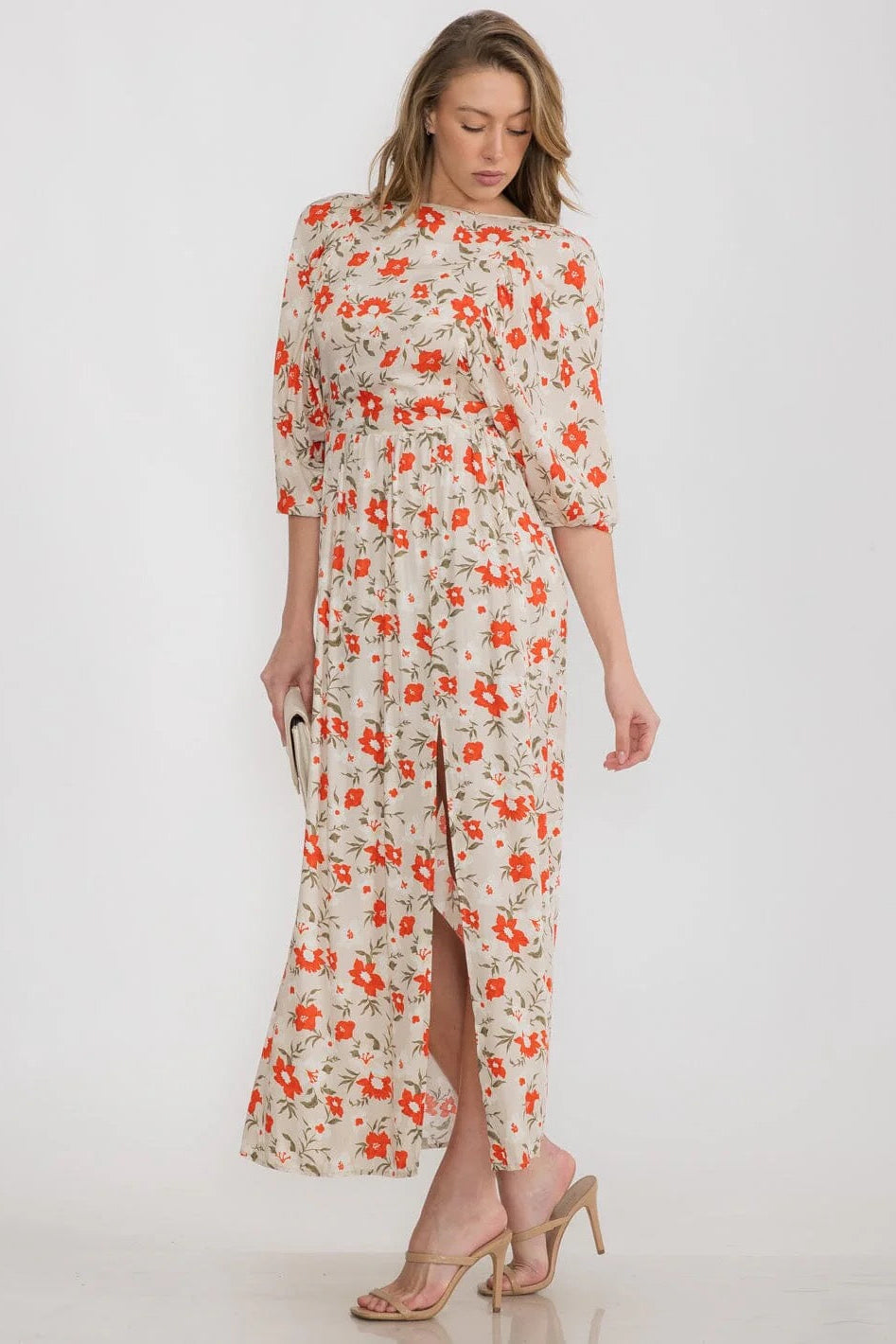 OPEN BACK FLORAL MAXI DRESS