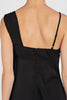 Asymmetrical neck polyester top