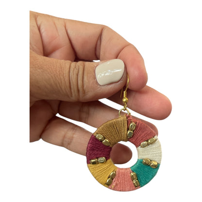 Sachi Fabric Wrapped Ring Weft Earrings