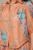 Floral mini skirt set in peach